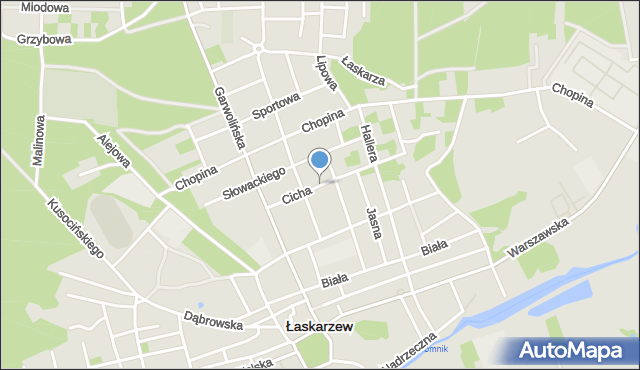 Łaskarzew, Cicha, mapa Łaskarzew