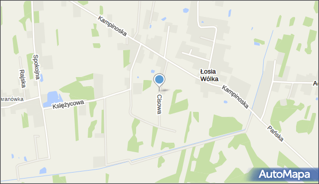 Łosia Wólka, Cisowa, mapa Łosia Wólka