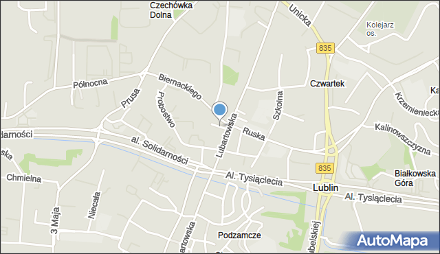 Lublin, Ciasna, mapa Lublina
