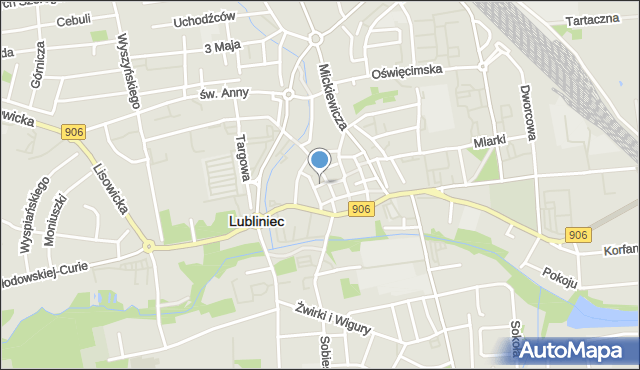 Lubliniec, Cicha, mapa Lubliniec