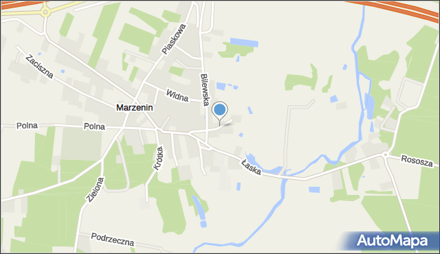 Marzenin gmina Sędziejowice, Cicha, mapa Marzenin gmina Sędziejowice