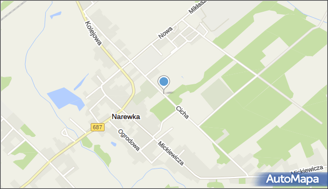 Narewka, Cicha, mapa Narewka