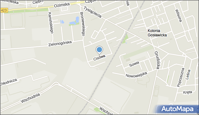 Opole, Cisowa, mapa Opola
