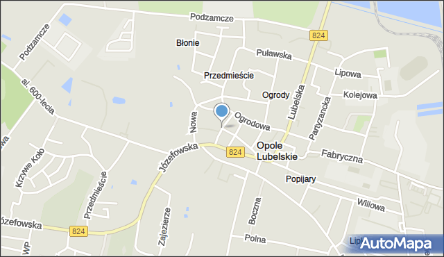 Opole Lubelskie, Cicha, mapa Opole Lubelskie
