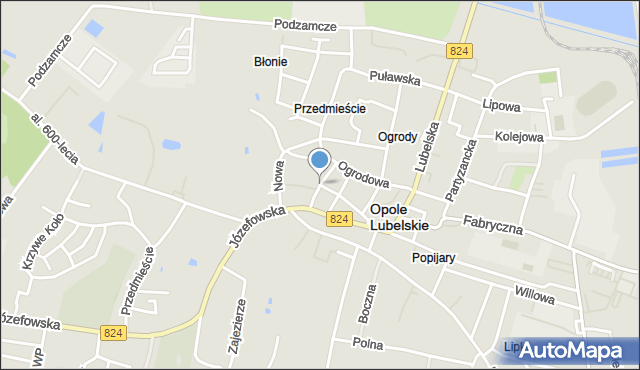 Opole Lubelskie, Cicha, mapa Opole Lubelskie