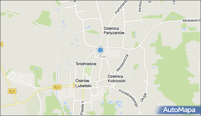 Ostrów Lubelski, Cicha, mapa Ostrów Lubelski