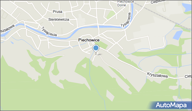 Piechowice powiat karkonoski, Cicha Dolina, mapa Piechowice powiat karkonoski