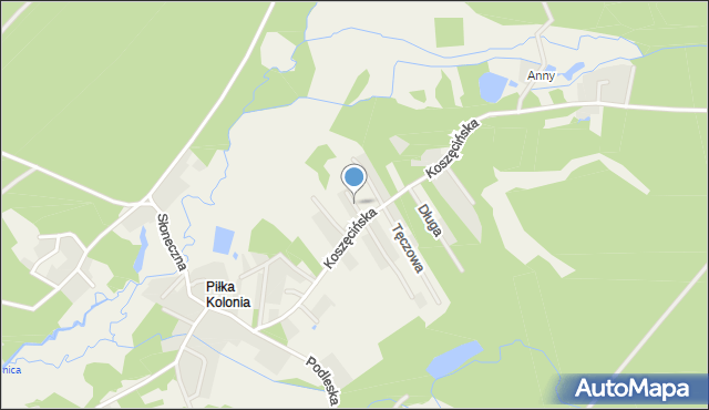 Piłka Kolonia, Cicha, mapa Piłka Kolonia