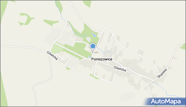 Poniszowice, Cicha, mapa Poniszowice