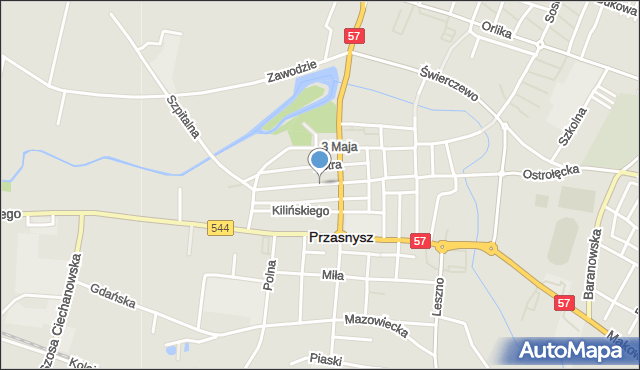 Przasnysz, Ciechanowska, mapa Przasnysz