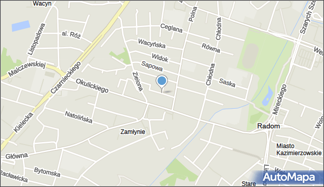 Radom, Ciesielska, mapa Radomia