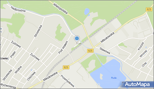 Rybnik, Cicha, mapa Rybnika