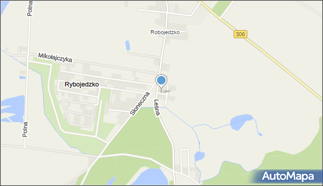 Rybojedzko gmina Stęszew, Cisowa, mapa Rybojedzko gmina Stęszew