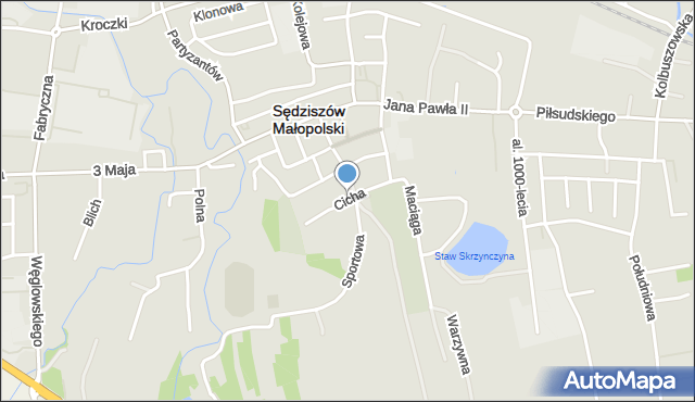 Sędziszów Małopolski, Cicha, mapa Sędziszów Małopolski