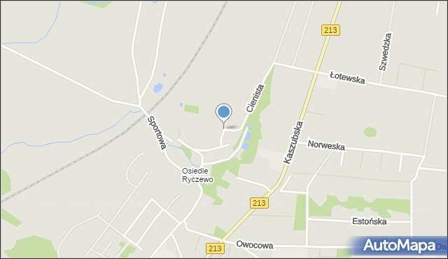 Słupsk, Cienista, mapa Słupska