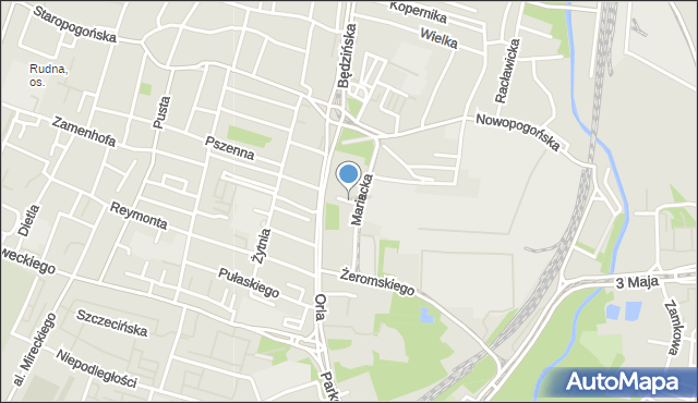 Sosnowiec, Cicha, mapa Sosnowca