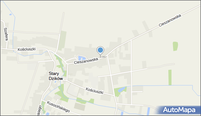 Stary Dzików, Cieszanowska, mapa Stary Dzików