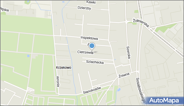 Szczecin, Cietrzewia, mapa Szczecina