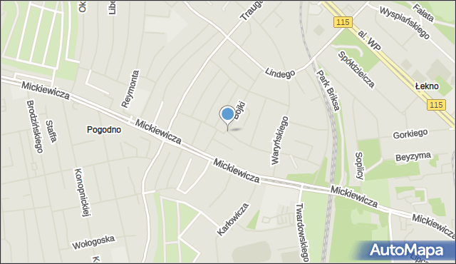 Szczecin, Cieszkowskiego Augusta, mapa Szczecina