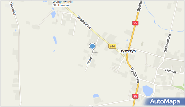 Tryszczyn, Cicha, mapa Tryszczyn