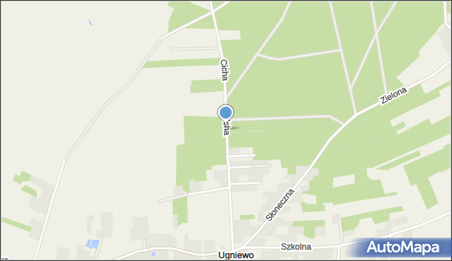 Ugniewo, Cicha, mapa Ugniewo