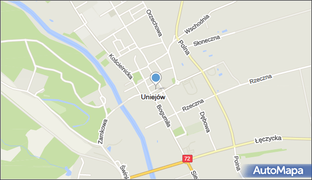 Uniejów, Cicha, mapa Uniejów