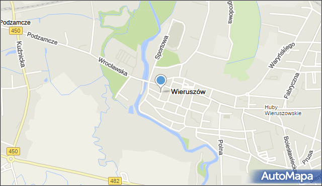 Wieruszów, Ciemna, mapa Wieruszów