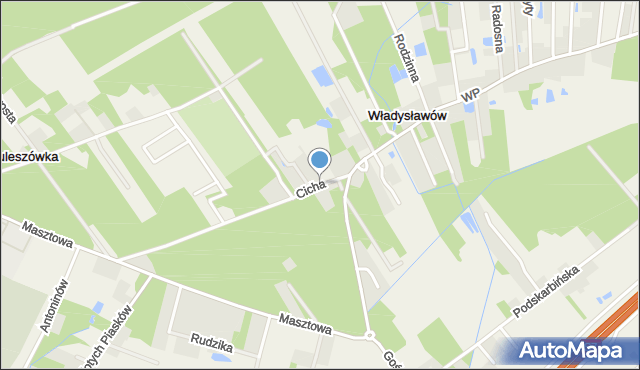 Władysławów gmina Lesznowola, Cicha, mapa Władysławów gmina Lesznowola