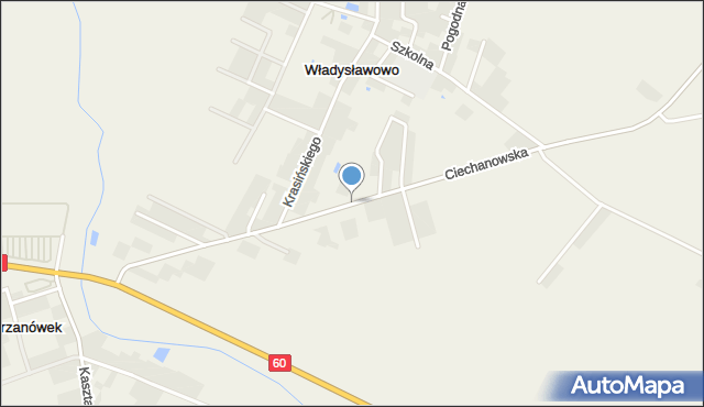 Władysławowo gmina Opinogóra Górna, Ciechanowska, mapa Władysławowo gmina Opinogóra Górna