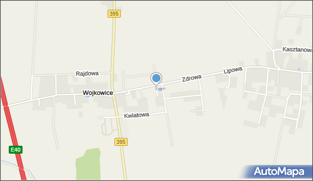 Wojkowice gmina Żórawina, Cicha, mapa Wojkowice gmina Żórawina