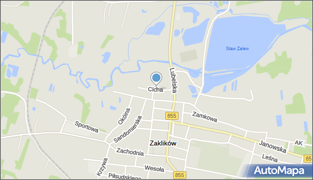 Zaklików, Cicha, mapa Zaklików