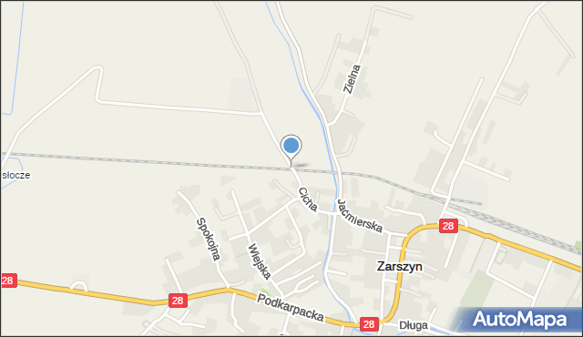 Zarszyn, Cicha, mapa Zarszyn