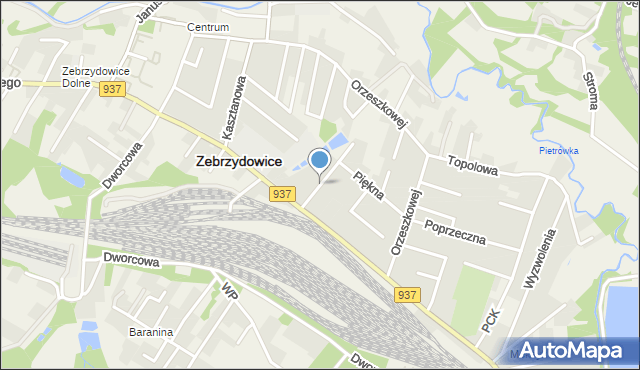 Zebrzydowice powiat cieszyński, Cicha, mapa Zebrzydowice powiat cieszyński