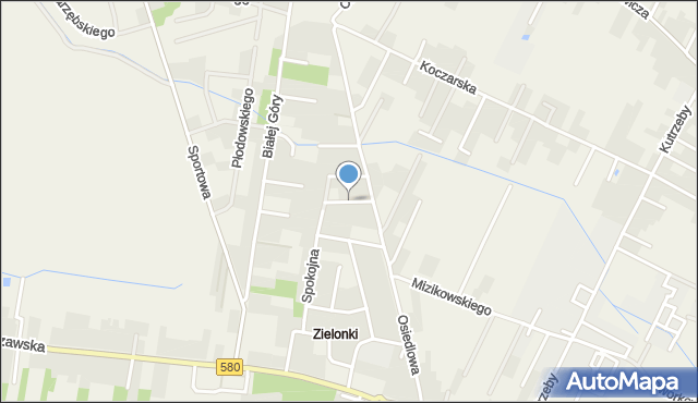 Zielonki-Wieś, Cicha, mapa Zielonki-Wieś