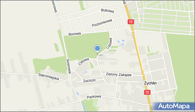 Żychlin gmina Stare Miasto, Cisowa, mapa Żychlin gmina Stare Miasto