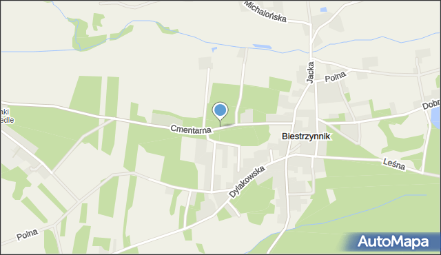 Biestrzynnik, Cmentarna, mapa Biestrzynnik