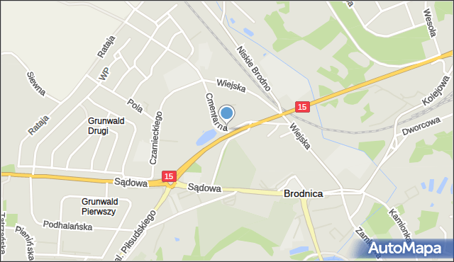 Brodnica, Cmentarna, mapa Brodnica