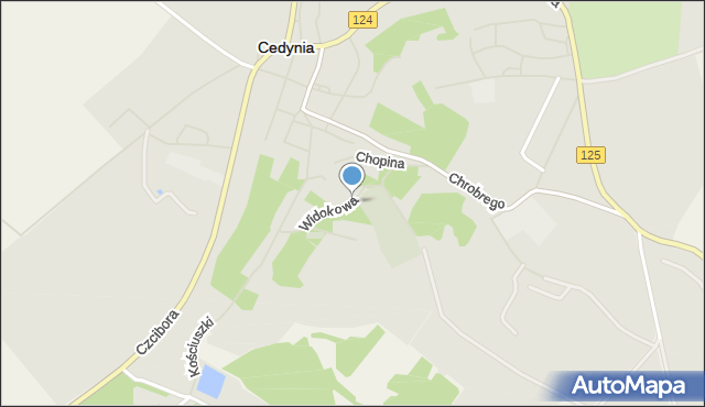 Cedynia, Cmentarna, mapa Cedynia