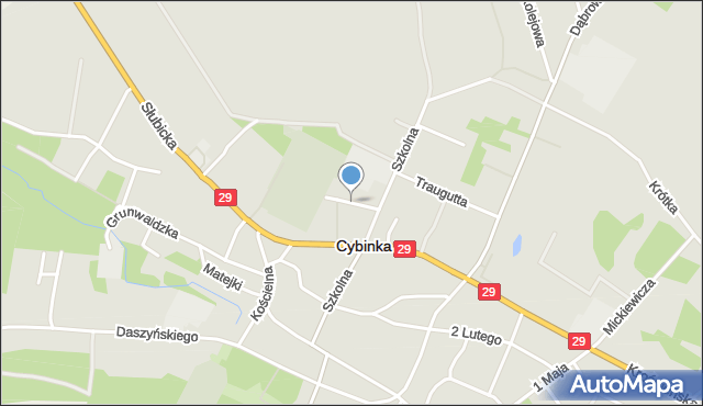 Cybinka, Cmentarna, mapa Cybinka