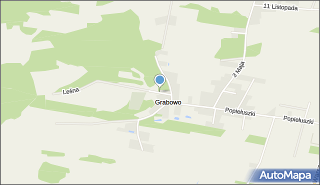 Grabowo gmina Olszewo-Borki, Cmentarna, mapa Grabowo gmina Olszewo-Borki