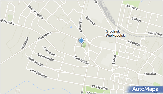 Grodzisk Wielkopolski, Cmentarna, mapa Grodzisk Wielkopolski