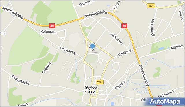 Gryfów Śląski, Cmentarna, mapa Gryfów Śląski