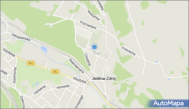 Jedlina-Zdrój, Cmentarna, mapa Jedlina-Zdrój