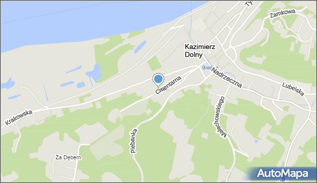 Kazimierz Dolny, Cmentarna, mapa Kazimierz Dolny