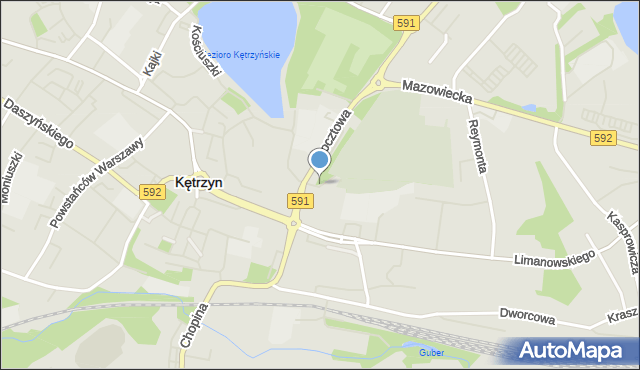 Kętrzyn, Cmentarna, mapa Kętrzyn