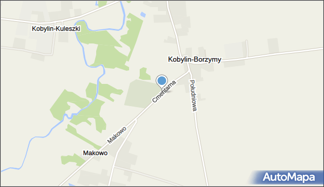 Kobylin-Borzymy, Cmentarna, mapa Kobylin-Borzymy