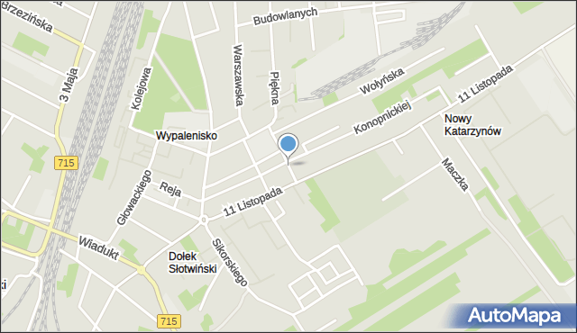 Koluszki, Cmentarna, mapa Koluszki