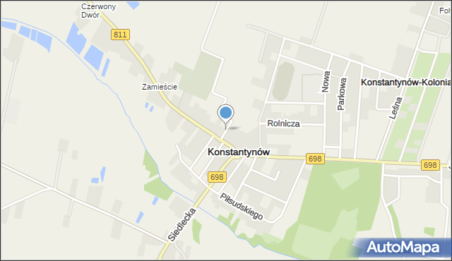 Konstantynów powiat bialski, Cmentarna, mapa Konstantynów powiat bialski