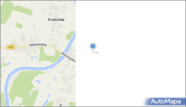 Krzeczów gmina Wierzchlas, Cmentarna, mapa Krzeczów gmina Wierzchlas