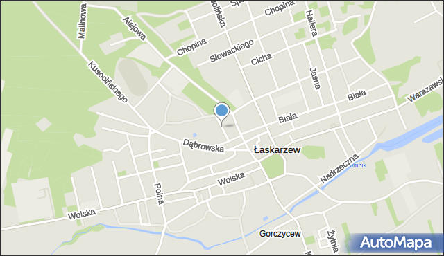 Łaskarzew, Cmentarna, mapa Łaskarzew